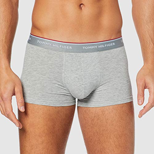 Tommy Hilfiger 3p Trunk Tanga, Negro (Black/Grey Heather/White 004), Large (Pack de 3) para Hombre