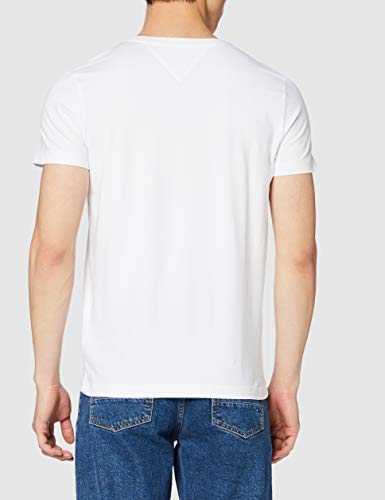 Tommy Hilfiger Core Stretch Slim CNECK tee Camiseta, Blanco (Bright White 100), Large para Hombre