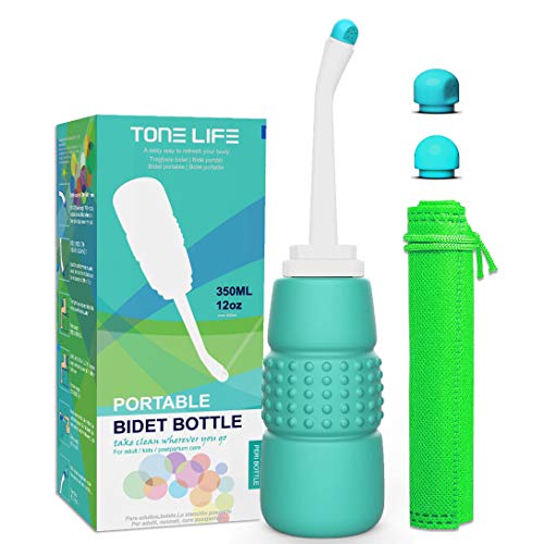 TONELIFE Peri Botella para el cuidado relajante posparto y recuperación perineal, después del nacimiento, tratamiento de hemorroides, bidé portátil de 350 ml/12 oz Portable Bidet-Peri Bottle