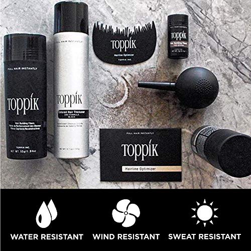 Toppik Fibras Capilares Castaño Oscuro, Fibras de Queratina para Crear más Densidad en el Cabello de Forma Inmediata, 12 g