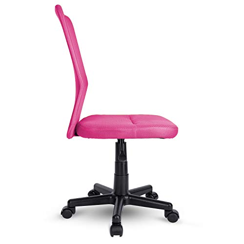 TRESKO Silla de Oficina Escritorio giratoria, Disponible en 7 Variantes de Colores, con Ruedas para Suelos Duros, Regulable en Altura de Forma Continua, Asiento Acolchado, Respaldo ergonómico (Rosa)