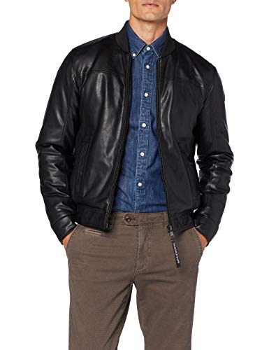 Trussardi Jeans Bomber Regular Fit Soft Ecolea Chaqueta, Negro (Black K299), Large (Talla del Fabricante: 50) para Hombre