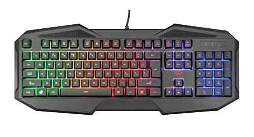 Trust Gaming GXT 830-RW Avonn - Teclado Gaming Iluminado, con Efecto Anti-ghosting, Negro