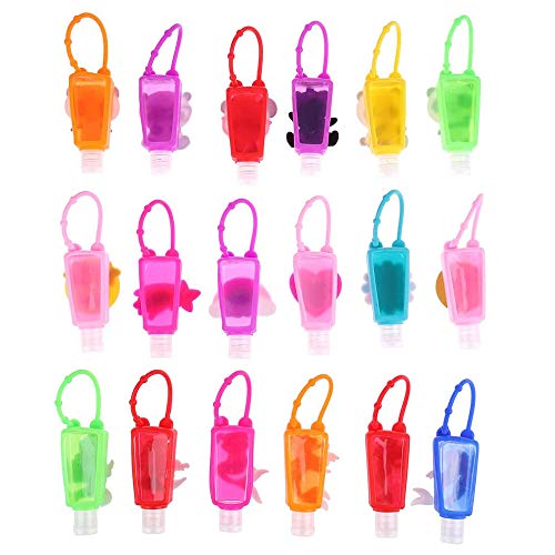 Ulife Mall 6 Piezas Botellas de Viaje Portátiles, 30ml Botellas Vacía Contenedor Rellenable para Desinfectante de Manos, Jabón Líquido, Champús, Loción Accesorios de Viaje para Niños - Arco Iris