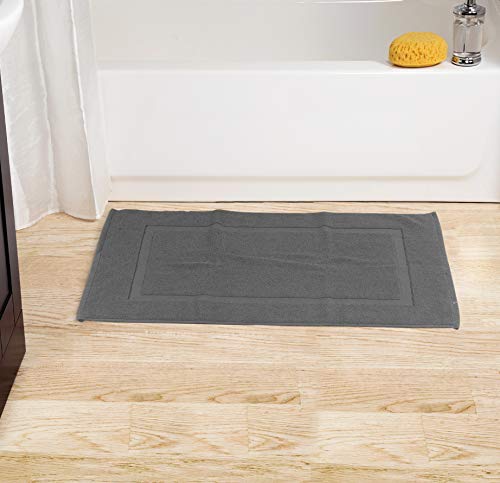 Utopia Towels - 2 Alfombrillas de baño, Alfombra baño - 100% algodón Lavable en la Lavadora (53 x 86 cm, Gris) - Altamente Absorbente