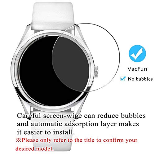 VacFun 3 Piezas Vidrio Templado Protector de Pantalla para Cartier W31043M7 Pasha C, 9H Cristal Screen Protector Sin Burbujas, Alta Definición Película Protectora Reloj Inteligente Smartwatch Pulsera