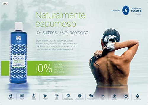 Valquer Profesional Champú Anticaída Zero % sin sal, sin sulfatos, sin parabenos y sin Siliconas. Reducir caída cabello. Stop Loss - 400 ml