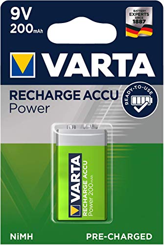 VARTA 56722101401 Pila Recargable, 200 mAh, Verde, Pack de 1