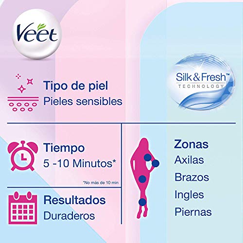 Veet Crema Depilatoria Corporal para Usar Bajo la Ducha para Mujer, con Dosificador, Piel Sensible - 400 ml