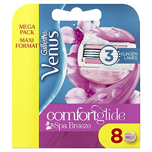 Venus ComfortGlide Spa Breeze Recambio de Maquinilla, con Barras de Gel, Sin Necesidad de Gel de Depilación - 8 unidades