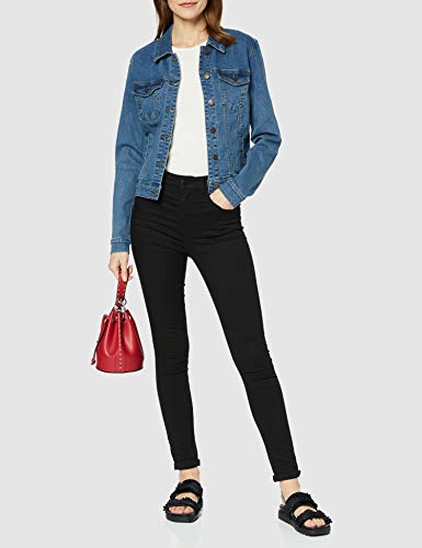 Vero Moda Vmhot SOYA LS Jacket Mix Noos Chaqueta, Azul (Medium Blue Denim Medium Blue Denim), 38 (Talla del Fabricante: Small) para Mujer