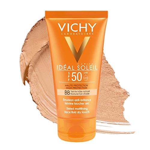 Vichy Ideal Soleil Protector Solar BB Toque Seco Fluido con Color FPS 50, 50 ml