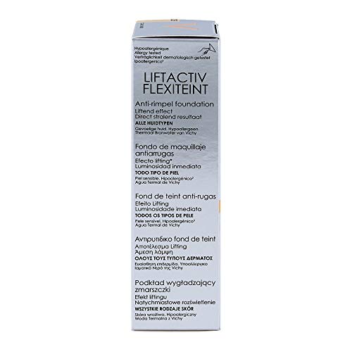 Vichy Liftactiv FlexiTeint Fondo maquillaje antiarrugas, SPF 20, Tono 25, 30 ml