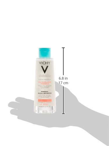 Vichy Pureté Thermale - Agua mineral micelar para pieles sensibles, 200 ml