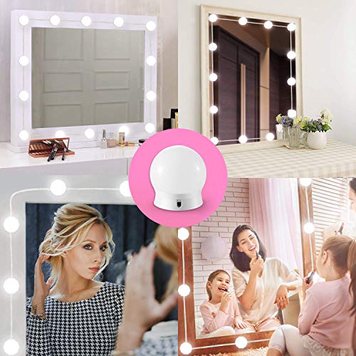 VictoperHollywood - Kit de luces LED para espejo de tocador con 14 bombillas regulables para maquillaje, tocador con 5 engranajes, regulador táctil de brillo ajustable y cable de alimentación USB