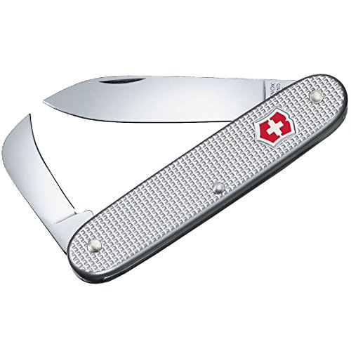 Victorinox V08060.26 Navaja Medio Swiss Army 2, Taschenwerkzeug Pionier 04, Alox Silber gerippt, Gris, M