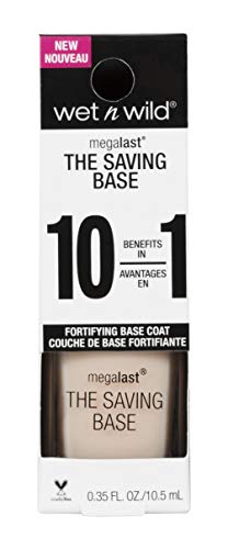 Wet n Wild Base Coat Megalast The Saving base (Never Basic) - Base para uñas – Máxima Resistencia - Tratamiento 10 en 1 - 1 unidad