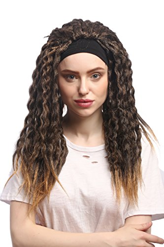 WIG ME UP- 90837-ZA36TZA103 Peluca Carnaval Halloween Venda Rasta Dreads Dreadlocks Caribe Afro Mezcla marrón Rubia