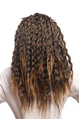 WIG ME UP- 90837-ZA36TZA103 Peluca Carnaval Halloween Venda Rasta Dreads Dreadlocks Caribe Afro Mezcla marrón Rubia