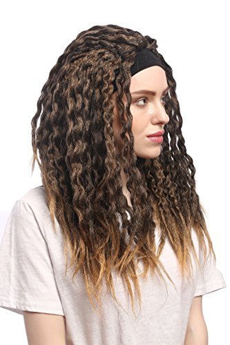 WIG ME UP- 90837-ZA36TZA103 Peluca Carnaval Halloween Venda Rasta Dreads Dreadlocks Caribe Afro Mezcla marrón Rubia