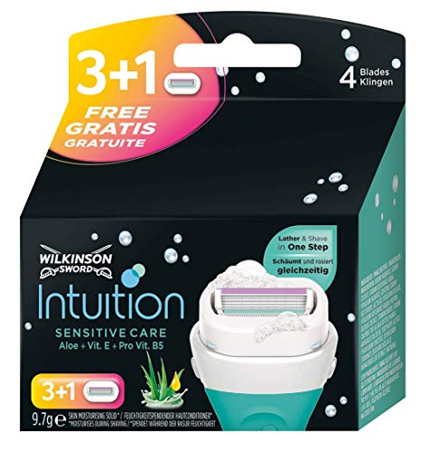 Wilkinson Sword Intuition Sensitive Care 3 cuchillas de afeitar + 1 hoja gratis