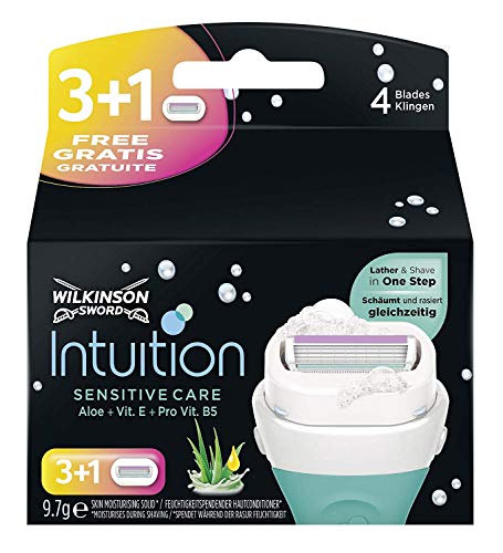 Wilkinson Sword Intuition Sensitive Care 3 cuchillas de afeitar + 1 hoja gratis