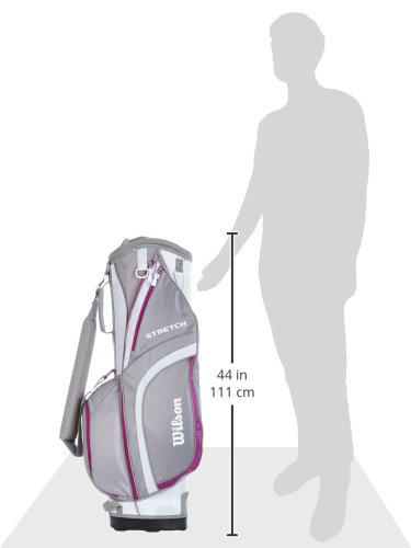 Wilson, Set completo para principiantes, 9 palos de golf con carro, Mujer (mano derecha) Stretch XL, Blanco/Gris/Violeta, WGG157554