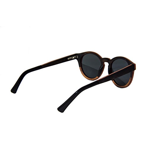 WOLA estilo de redonda gafas de sol en madera SELVA mujer y hombre madera, sunglasses UV400 - polarisado ébano