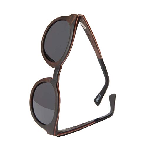 WOLA estilo de redonda gafas de sol en madera SELVA mujer y hombre madera, sunglasses UV400 - polarisado ébano