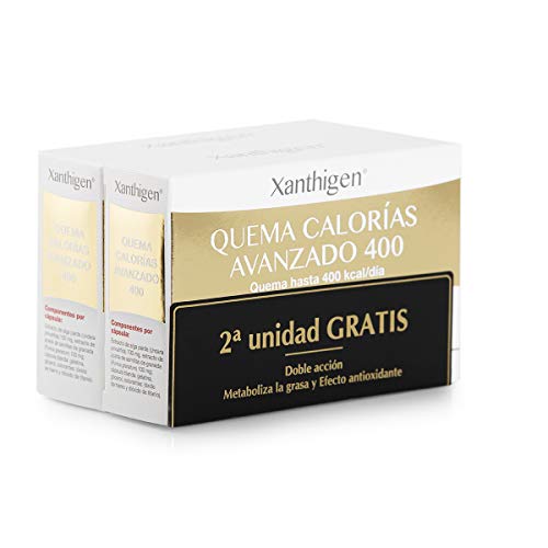 XL-S Medical Xanthigen Quema Calorías Avanzado 400, Quema 400 Kilocalorías al Día, Cápsulas Adelgazantes con Efecto Antioxidante - Pack 2 x 90 Cápsulas, 2 Meses de Tratamiento