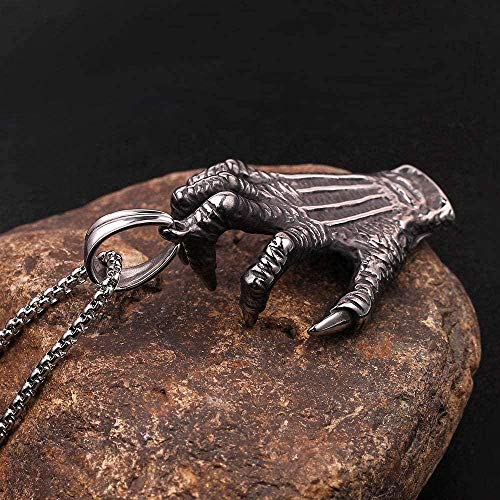 Yiffshunl Pulsera de Halloween Punk Hell Evil Devil Garra Dead Eyes Collar con Colgante Terror Halloween Ghost Collar para Hombre Collar Charm Chain Jewelry Gift Mens Womens Bracelet Bangle