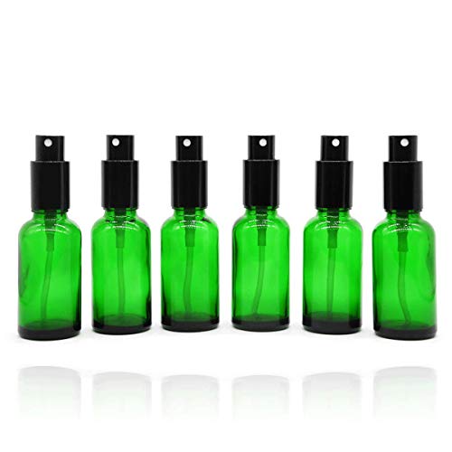 Yizhao Verde Pulverizador Cristal 30ml, Glass Spray Bottles con [Atomizador],para Aceites Esenciales, Mezclas de Aromaterapia, Perfumes, Masajes, Líquidos Químicos, Farmacéutico– 12Pcs