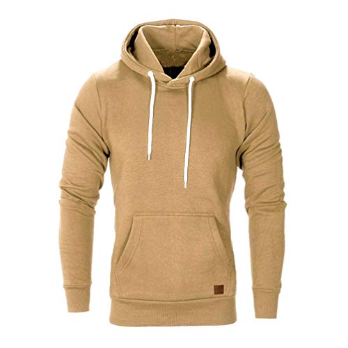 Yvelands ¡Oferta Sudaderas con Capucha para Hombre Cosy Sport Outwear Sudadera con Cremallera Completa Ecosmart Hoodie Casual Sweatshirt Top Blouse ¡Caliente!(Caqui,M)