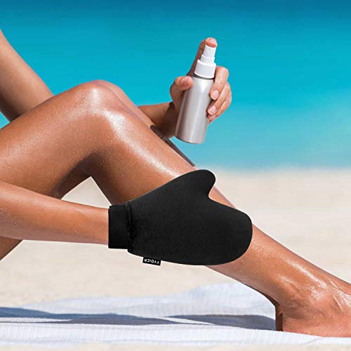 YVOIER Self Tan Mitt Applicator-Doble Cara Bronceador Mitt Velvet Bronceador Loción Aplicador Autobronceador Guante Autobronceador Manopla Autobronceador para Bronceado, Loción Tanner, Espuma