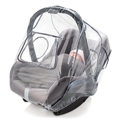 Zamboo Protector de lluvia Grupo 0+ (se adapta a Maxi-Cosi / Cybex / Römer) - Burbuja de lluvia con ventana frontal, buena circulación del aire, apertura para el asa, sin PVC