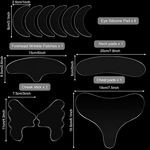 10 Almohadilla de Silicona el Pecho, Almohadilla de Escisión Que Incluye Almohadilla de Silicona Reutilizable Parche para El Cuello Almohadilla Máscara de Los Ojos Palillo Mejilla y Almohadilla Frente