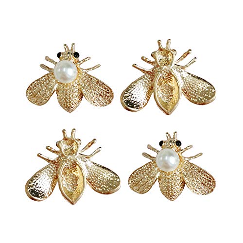 10 Piezas Perla Broche Abeja Insectos Dorado Broche De Insecto Animal Broche De Abeja Miel Diamante De Abeja Broche Insectos Cristal Perla Lindo Para Decoración De Moda y Regalo Para Amigos Dorado