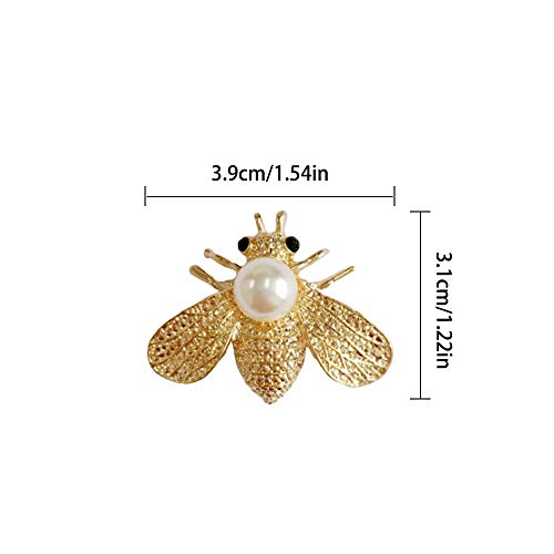 10 Piezas Perla Broche Abeja Insectos Dorado Broche De Insecto Animal Broche De Abeja Miel Diamante De Abeja Broche Insectos Cristal Perla Lindo Para Decoración De Moda y Regalo Para Amigos Dorado