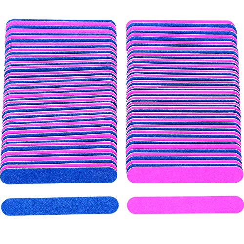 100PCS Limas de Uñas Profesionales,Limas para Uñas de Doble Cara 180/240, Kit de Limas de Uñas Desechables Herramientas de Cuidado de Mascotas para Uso Doméstico y Salón