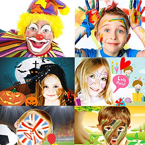 16 colores niños adulto disfraces pintura corporal pintura aceite maquillaje Halloween maquillaje pintura para pintar cara pintura aceite cepillos pinceles pintura seguro no tóxico