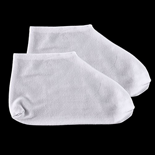 2 Pares Calcetines Hidratantes de Spa de Pies Calcetines de Algodón de Cosmética para Piel Seco Duro Agrietado, Blanco