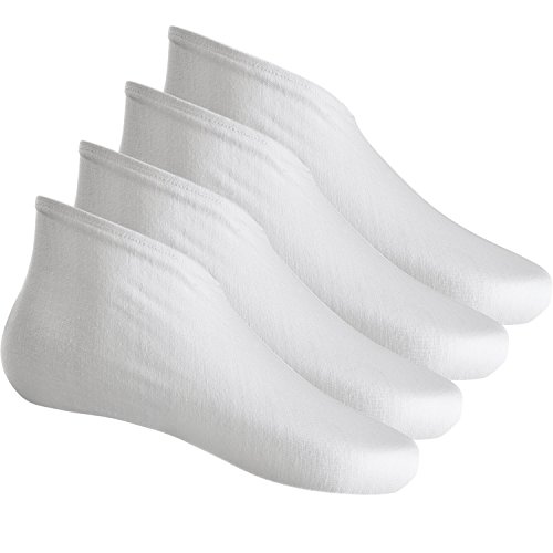 2 Pares Calcetines Hidratantes de Spa de Pies Calcetines de Algodón de Cosmética para Piel Seco Duro Agrietado, Blanco