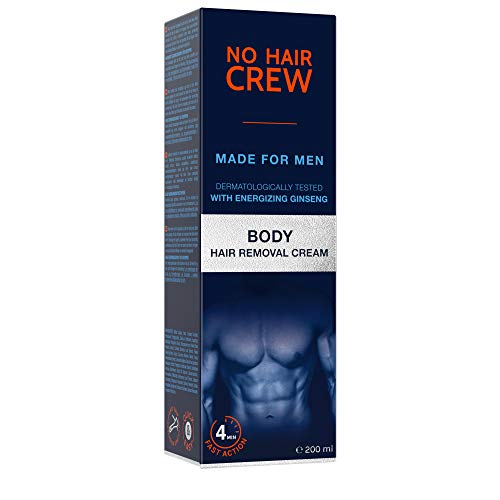 3x NO HAIR CREW Crema Depilatoria Corporal Premium Masculina – Hecha para Hombres, 3 X 200 ml