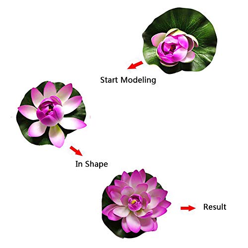 8 Piezas Lirio Agua Artificial Flotante Estanque, a Prueba de Agua Flor Loto para Los Amantes y Los Niños, Se Aplica a San Valentín día de la Boda Acuarios Decoración(8 Color)