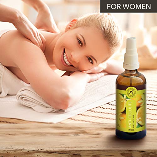 Aceite Anticelulítico 100ml - 100% Puro con Aceite de Semilla de Uva - Aceite de Jojoba & Aceite Esencial de Limón 100% - Aceite de Lavanda - Aceite Corporal Contra la Celulitis - Cuidado Corporal