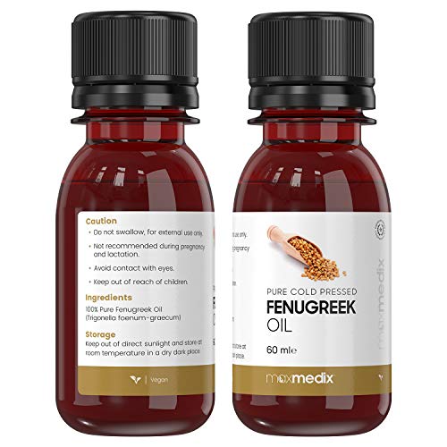 Aceite de Fenogreco 100% Puro Por Prensado en Frío MaxMedix - Ayuda a Aumentar el Busto - Efecto Push Up crece, tonifíca y levanta senos - Ayuda Natural para Realce y Crecimiento del Busto - 60 ml