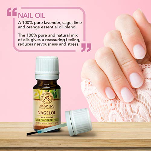 Aceite para Uñas 10ml - Aceites Puro 100% Naturales de Limón - Jojoba y Semilla de Uva - Aceite para Uñas Secas y Quebradizas - Crecimiento y Fortalecimiento de las Uñas - Aceite para Cutículas