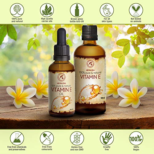 Aceite Vitamina E Gotas 50ml - Naturales - Tocoferol - Vitamin E Oil - Aceite Antienvejecimiento Contra Todo Tipo de Arrugas - Cuidado Facial - Cuidado Corporal - Cabello