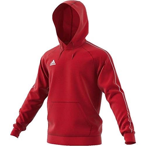 Adidas CORE18 Hoody Sudadera con Capucha, Hombre, Rojo (Rojo/Blanco), XL