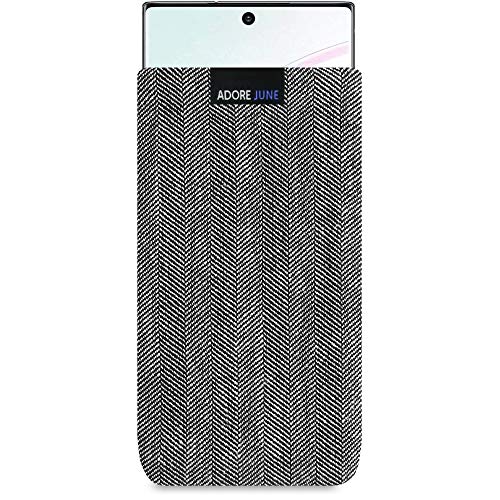 Adore June Business Funda Compatible con Samsung Galaxy Note 10 Plus/Pro Material Característico, Efecto Limpiador de Pantalla, Gris/Negro